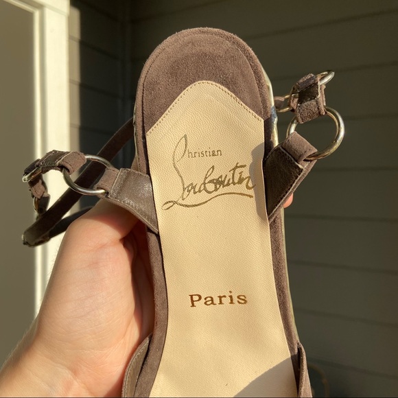 NWT Christian Louboutin Silver Metal Heels 37.5 - Picture 8 of 9